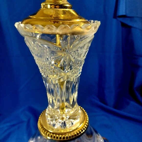 Vintage  Hollywood Regency Bohemian Crystal Brass  Buffet Table Lamp MUST BUY 2! - Picture 8 of 13